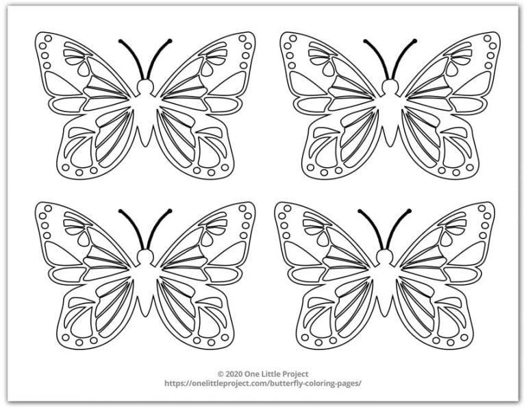 Butterfly Coloring Pages | Free Printable Butterflies - One Little Project
