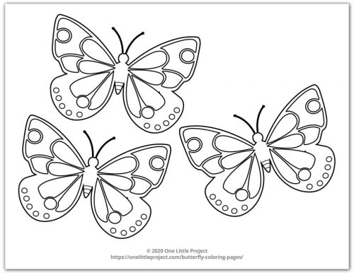 Butterfly Coloring Pages   Free Printable Butterflies   One Little Project