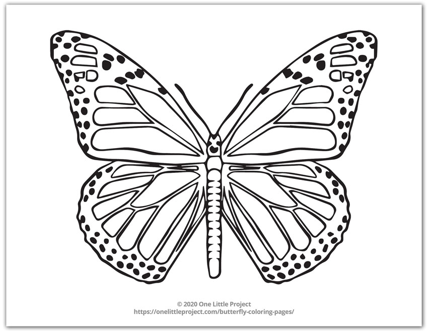 Butterfly Coloring Pages | Free Printable Butterflies - One Little Project