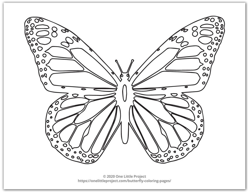 Butterfly Coloring Pages | Free Printable Butterflies - One Little Project