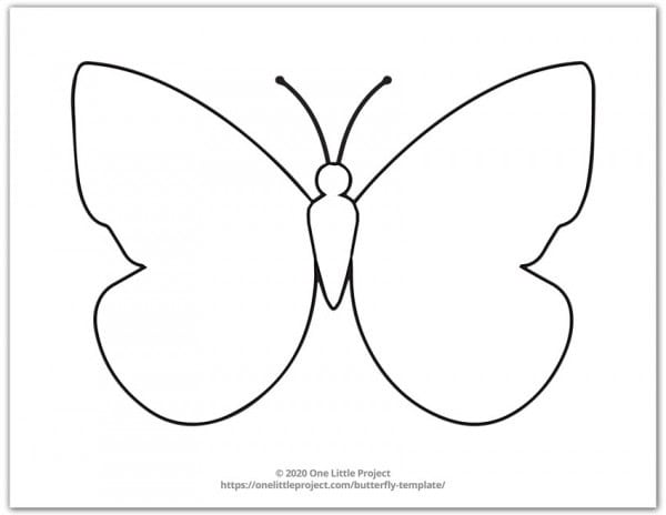 Butterfly Template | Free Printable Butterfly Outlines - One Little Project