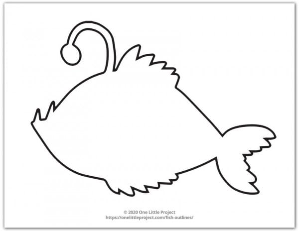 Free Printable Fish Outline Pages | Fish Templates - One Little Project