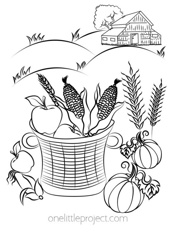 Fall Harvest Coloring Page