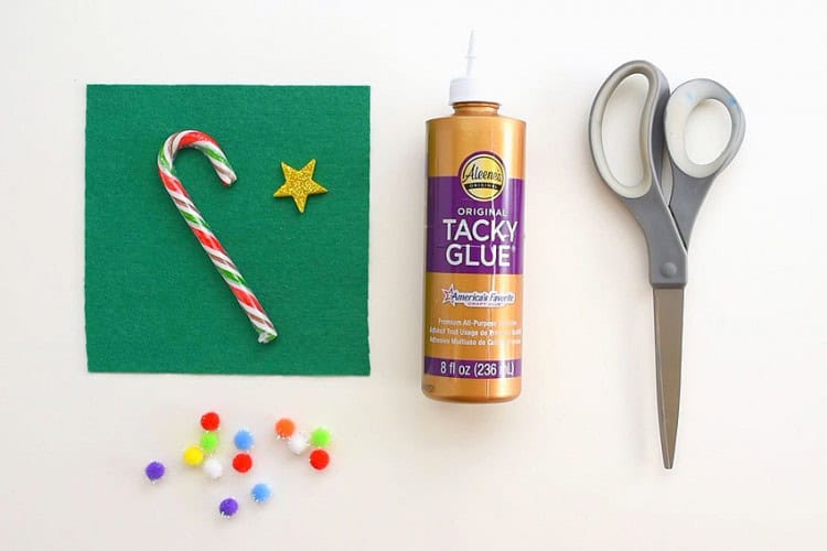 Felt and Candy Cane Christmas Tree - One Little Project