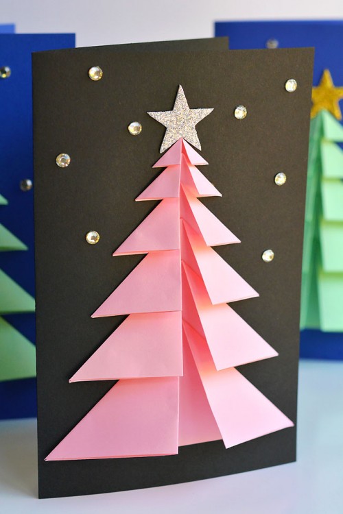 Easy Christmas Crafts - 3D Paper Christmas Tree Card