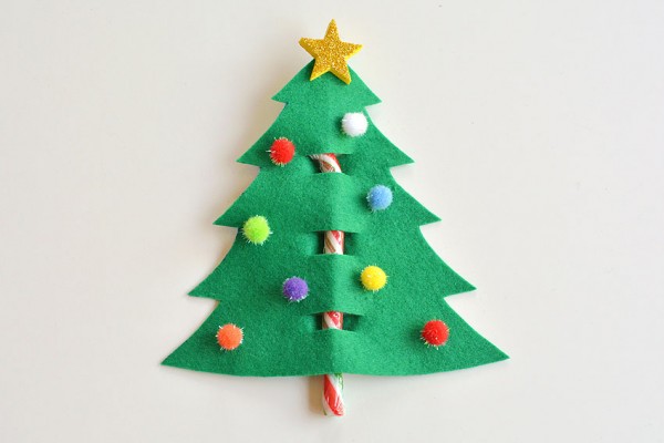 Felt and Candy Cane Christmas Tree - One Little Project