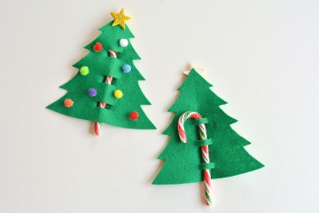 Felt and Candy Cane Christmas Tree - One Little Project