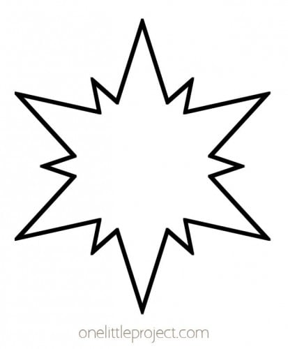 Star Template | Free Printable Star Outlines - One Little Project