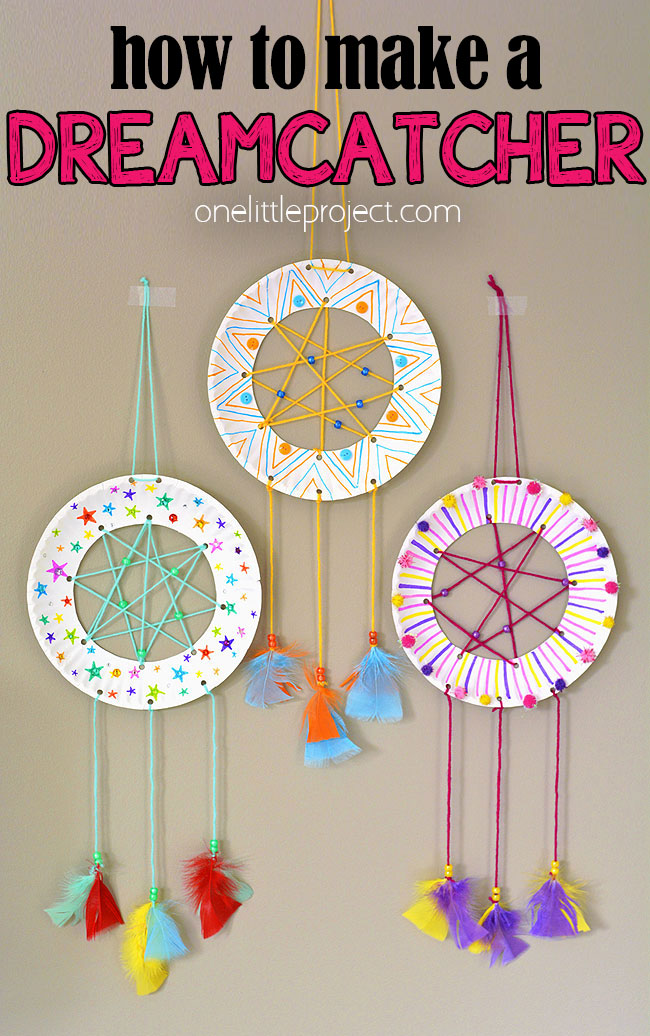 Pinterest collage showing how to make a dreamcatcher