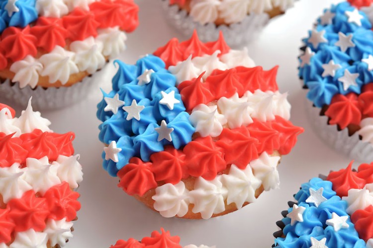 American flag cupcakes