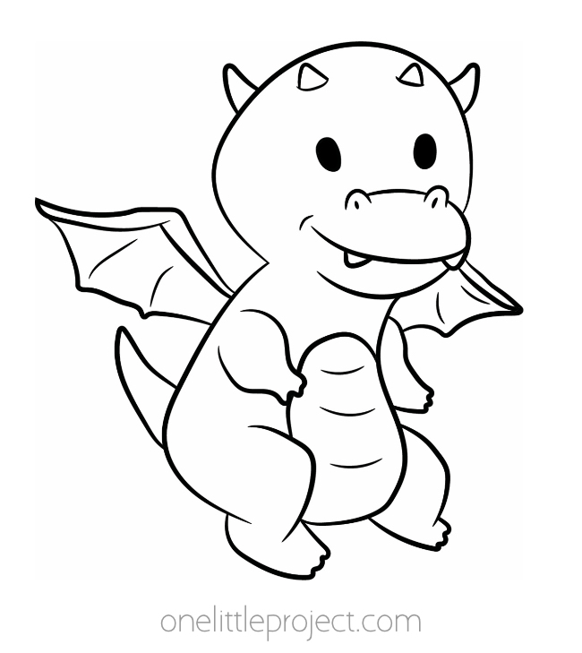 Cute dragon with teeth sticking out