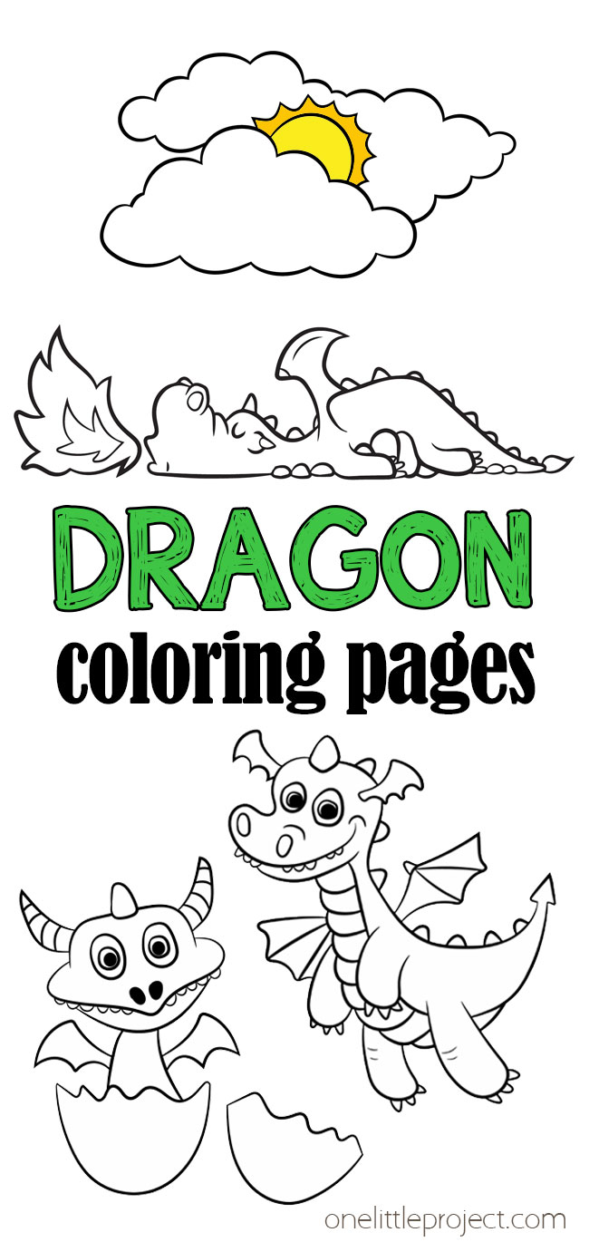 Happy dragons coloring sheet