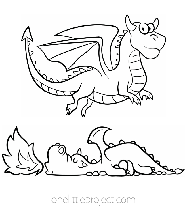 Dragon flying over his unsuspecting friend