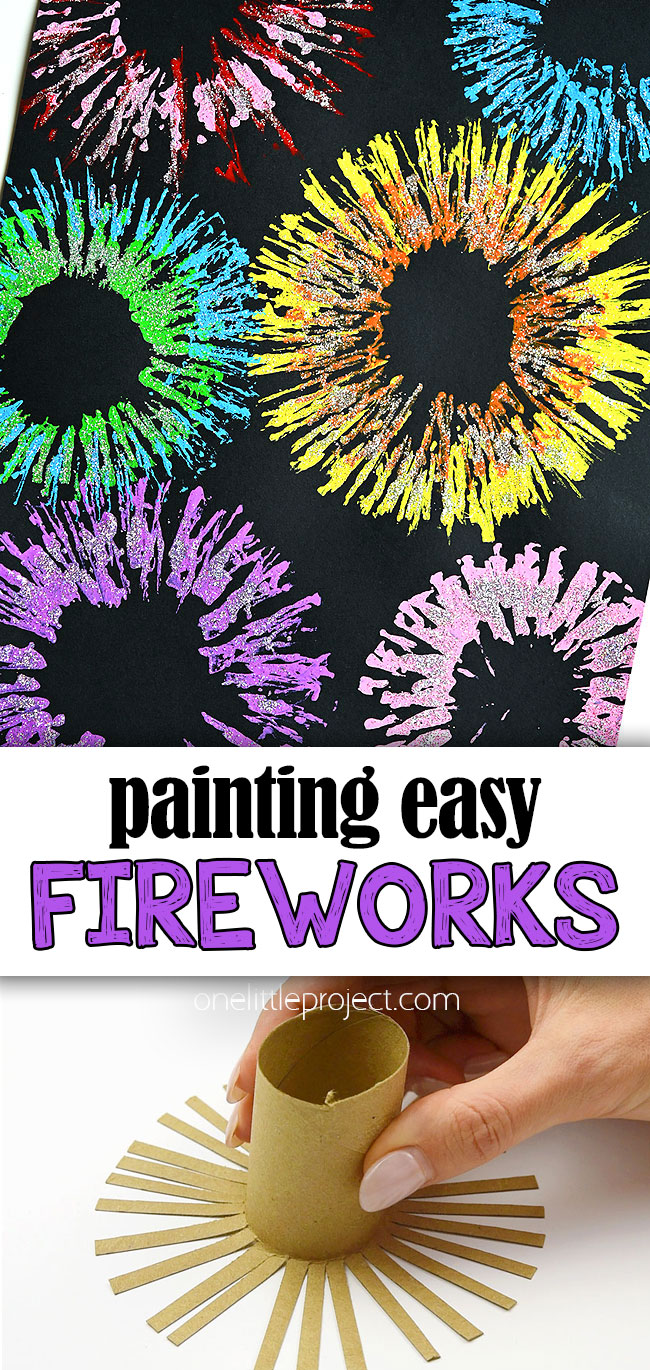 Painting easy fireworks pin image collage