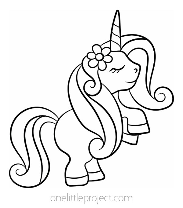 printable unicorn kids coloring pages