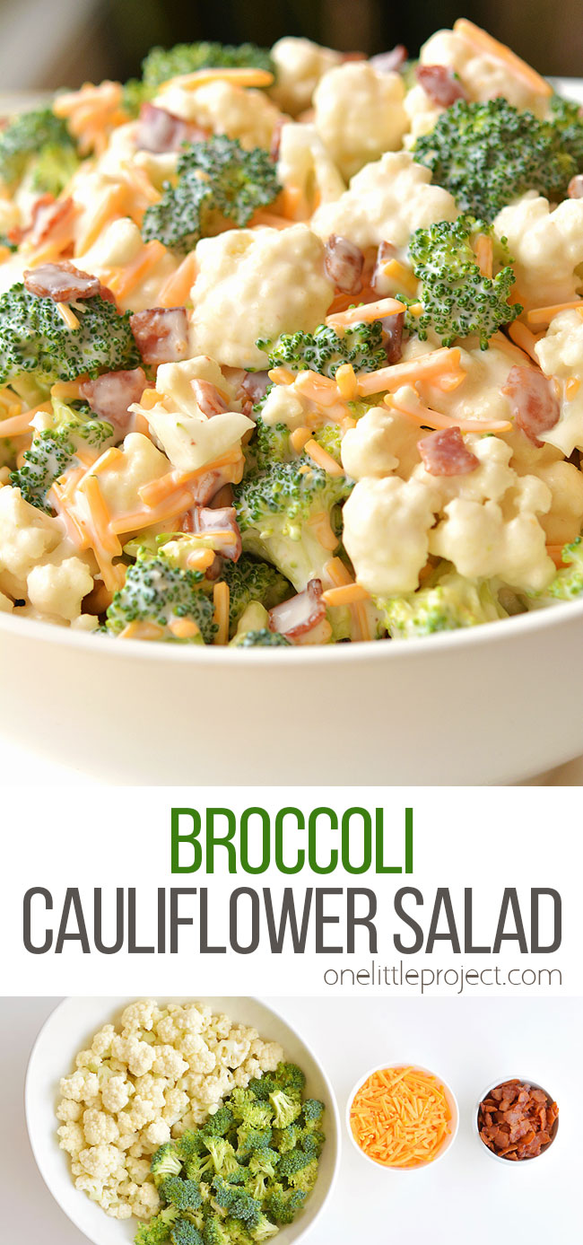 Pin for broccoli cauliflower salad