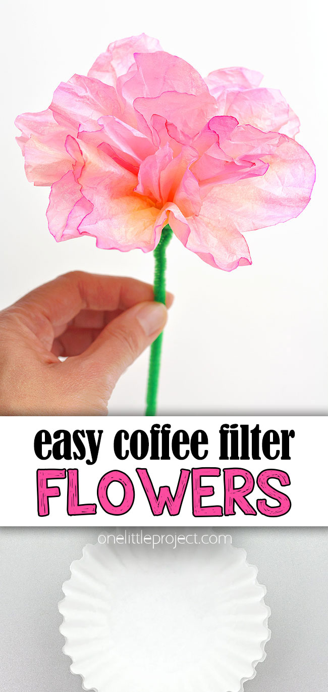 Pin image for easy coffee filter flowers
