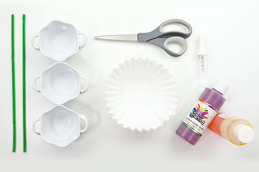 Supplies for making coffee filter flowers
