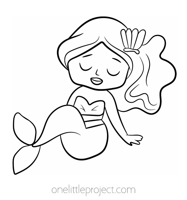 Vain mermaid awaits attention coloring pages