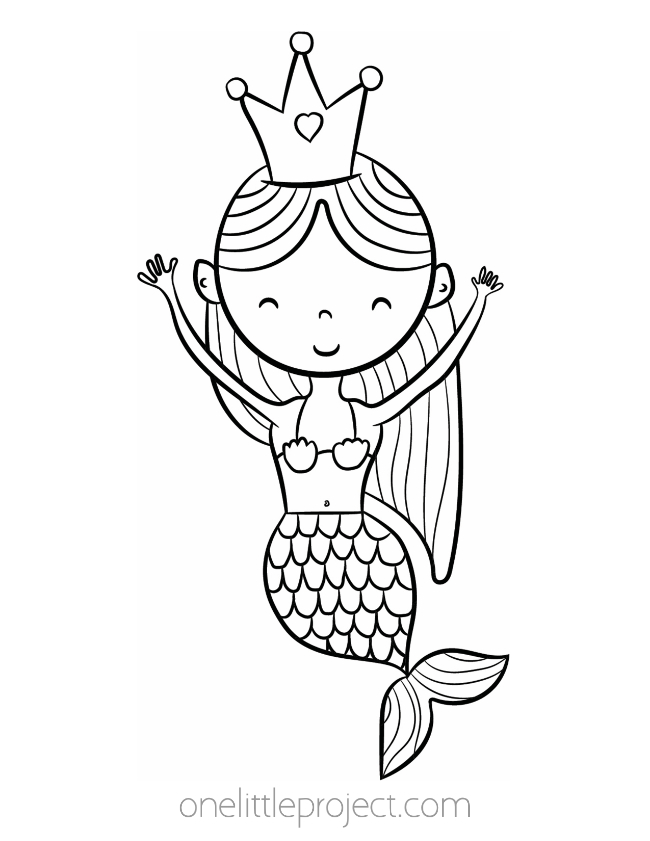 Princess mermaid coloring page