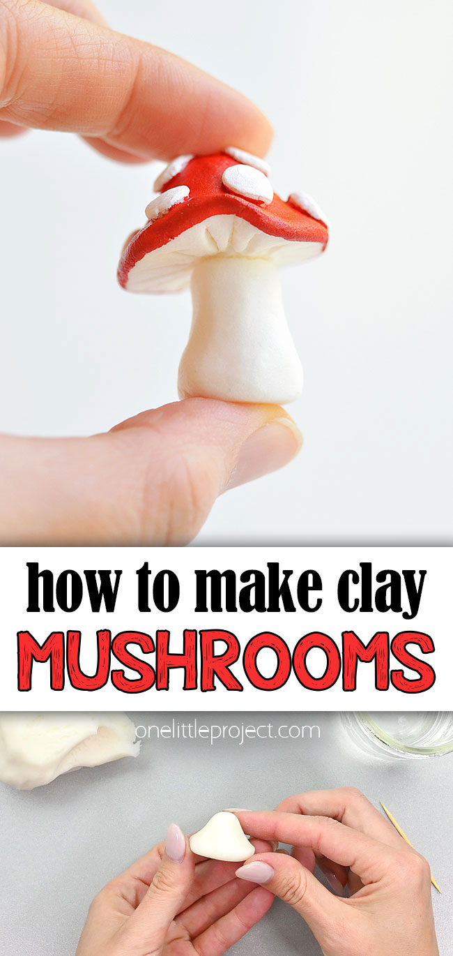 Pin image for how to make clay mushrooms
