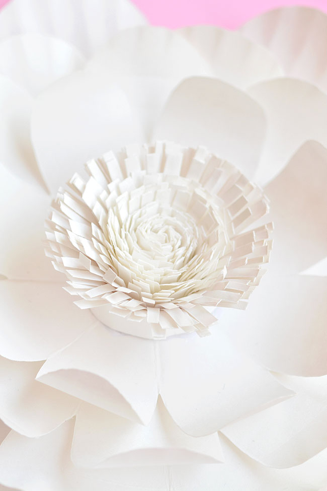 Closeup of a paper flower decoration