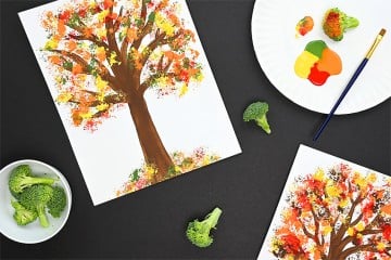 Q-Tip Fall Tree Painting | Easy Tree Painting with Cotton Swabs