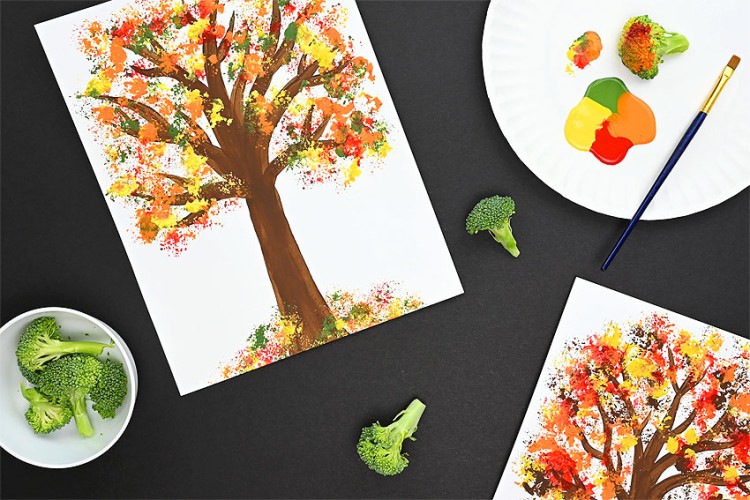 Painting a tree with broccoli