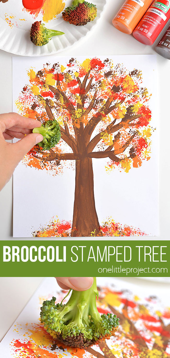 Pin image broccoli stamped tree
