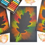Fall Leaf Chalk Art