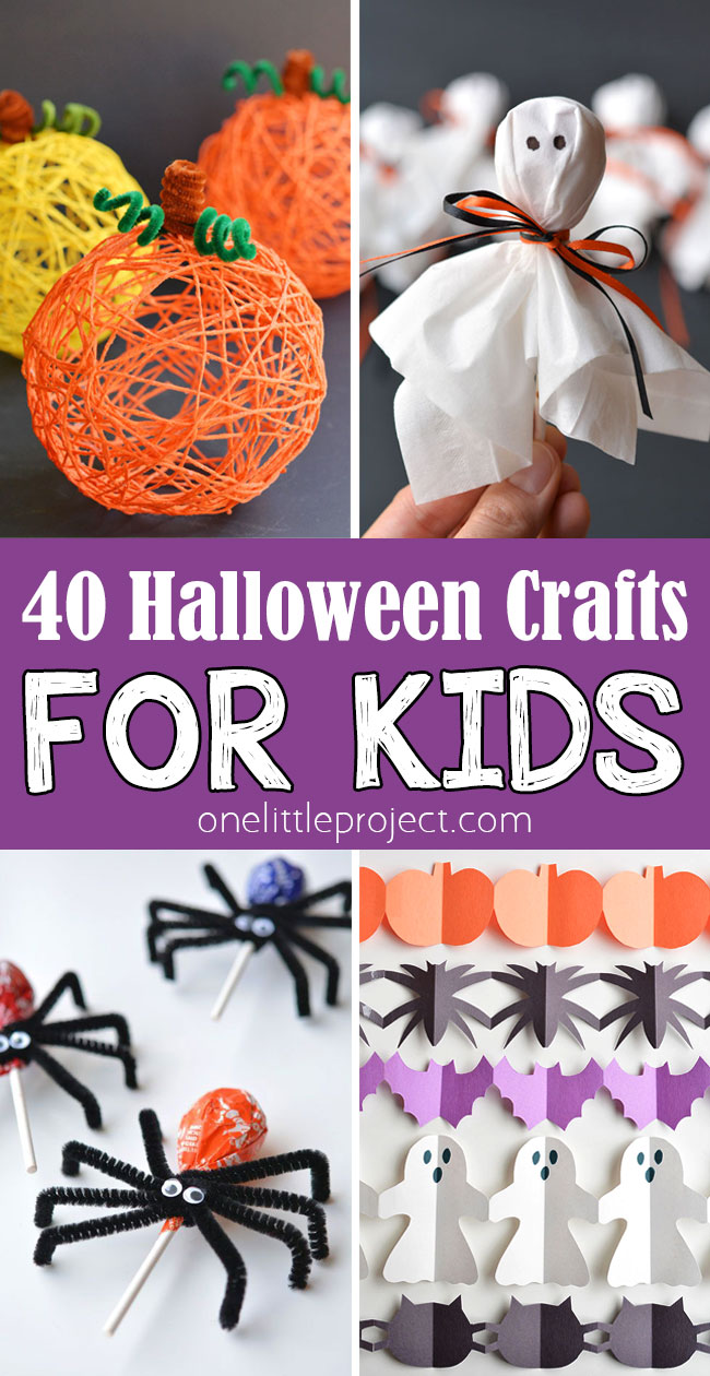 Halloween crafts for kids collage image