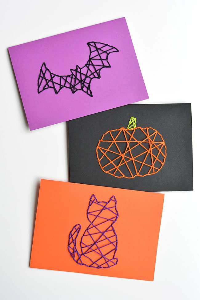 String art cards for Halloween