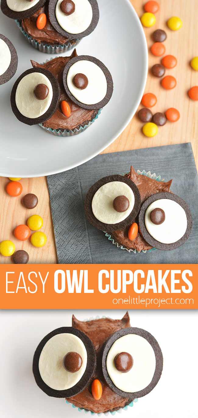 Easy oreo owl cupcakes pin image