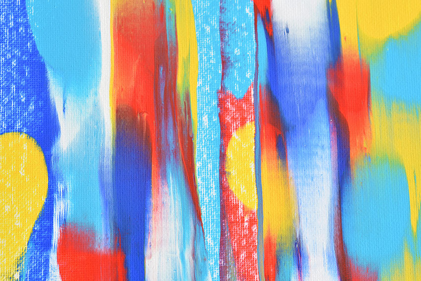 Close up of a painting made with a squeegee