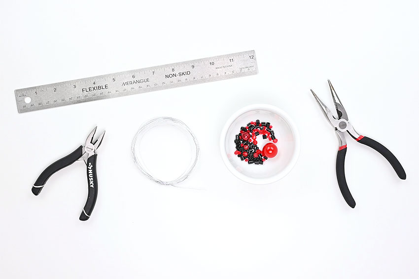 Supplies for making a beaded spider