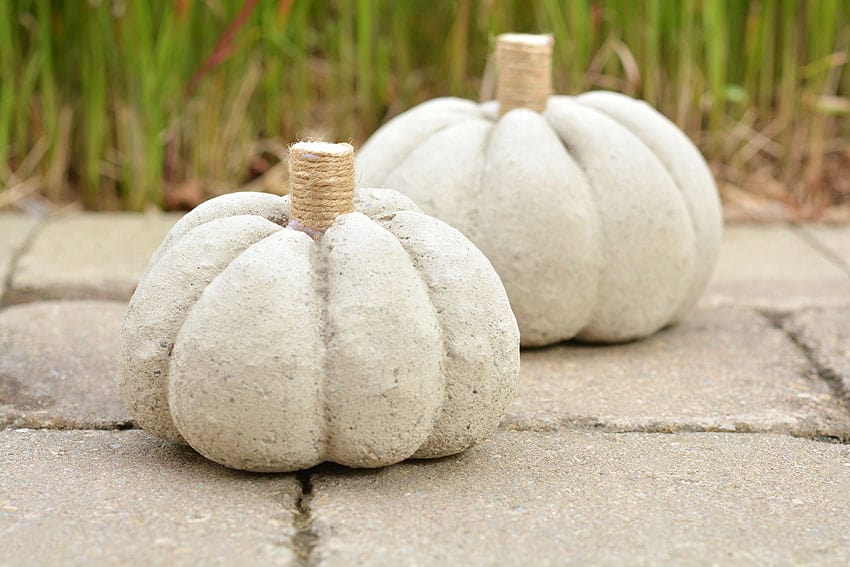 DIY Concrete Pumpkins How To Make A Concrete Pumpkin DIY Concrete Pumpkins How To Make A Concrete Pumpkin