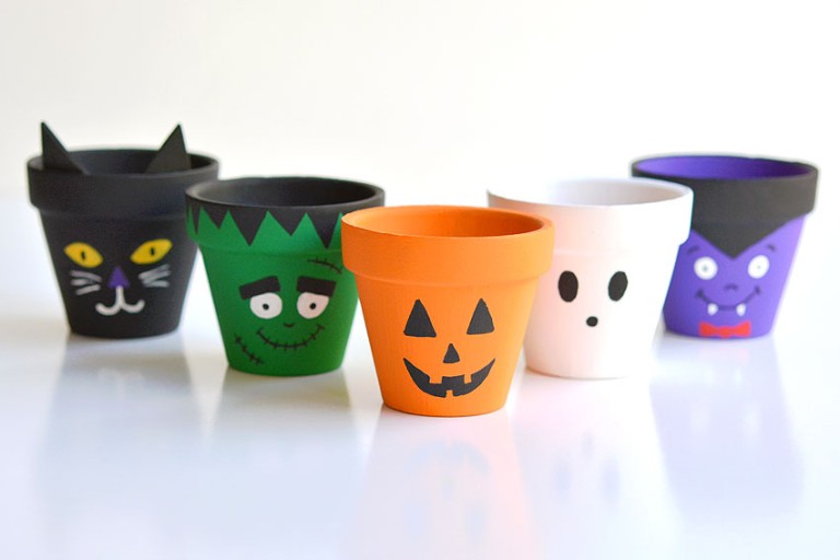 Halloween Clay Pots