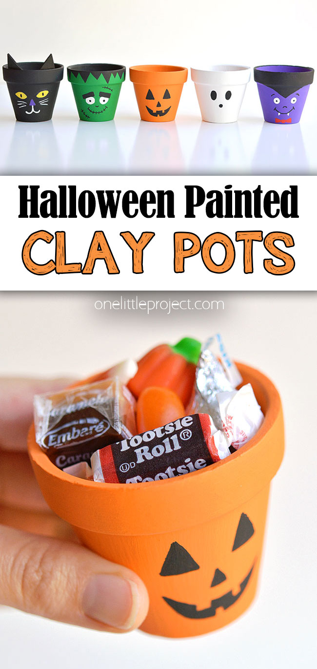 Pin image for Halloween painted clay pots