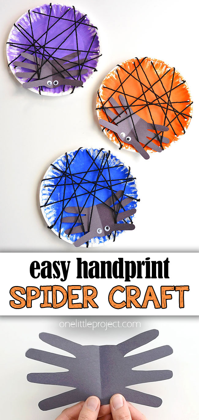 Pin image for easy handprint spider craft