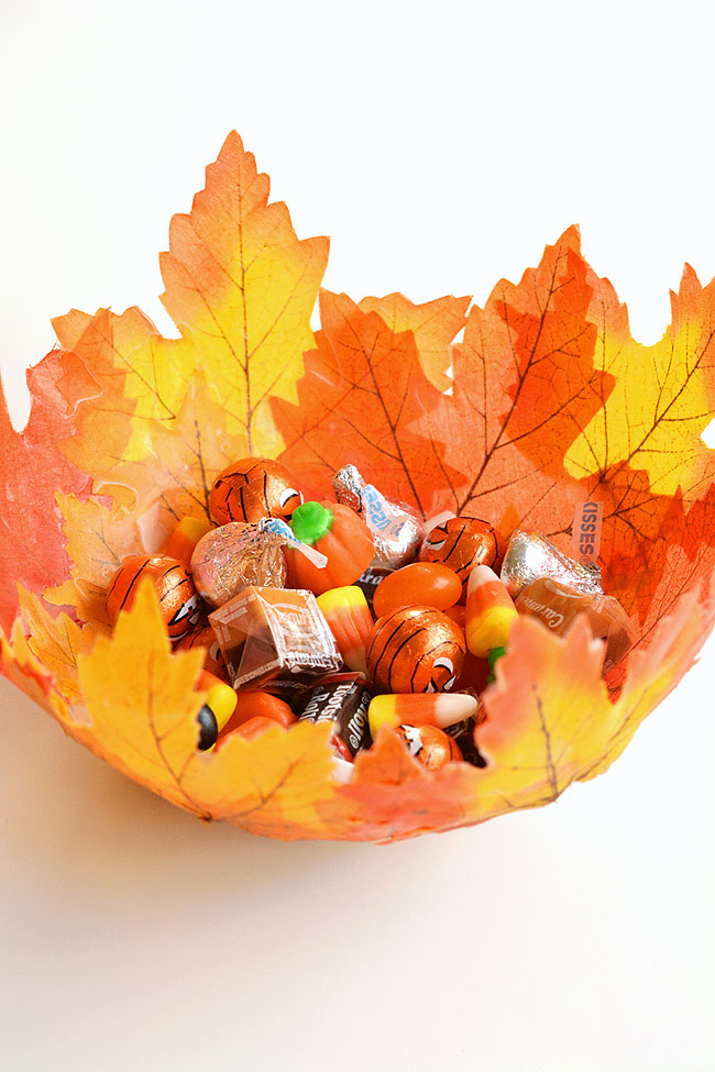 Homemade leaf candy bowl