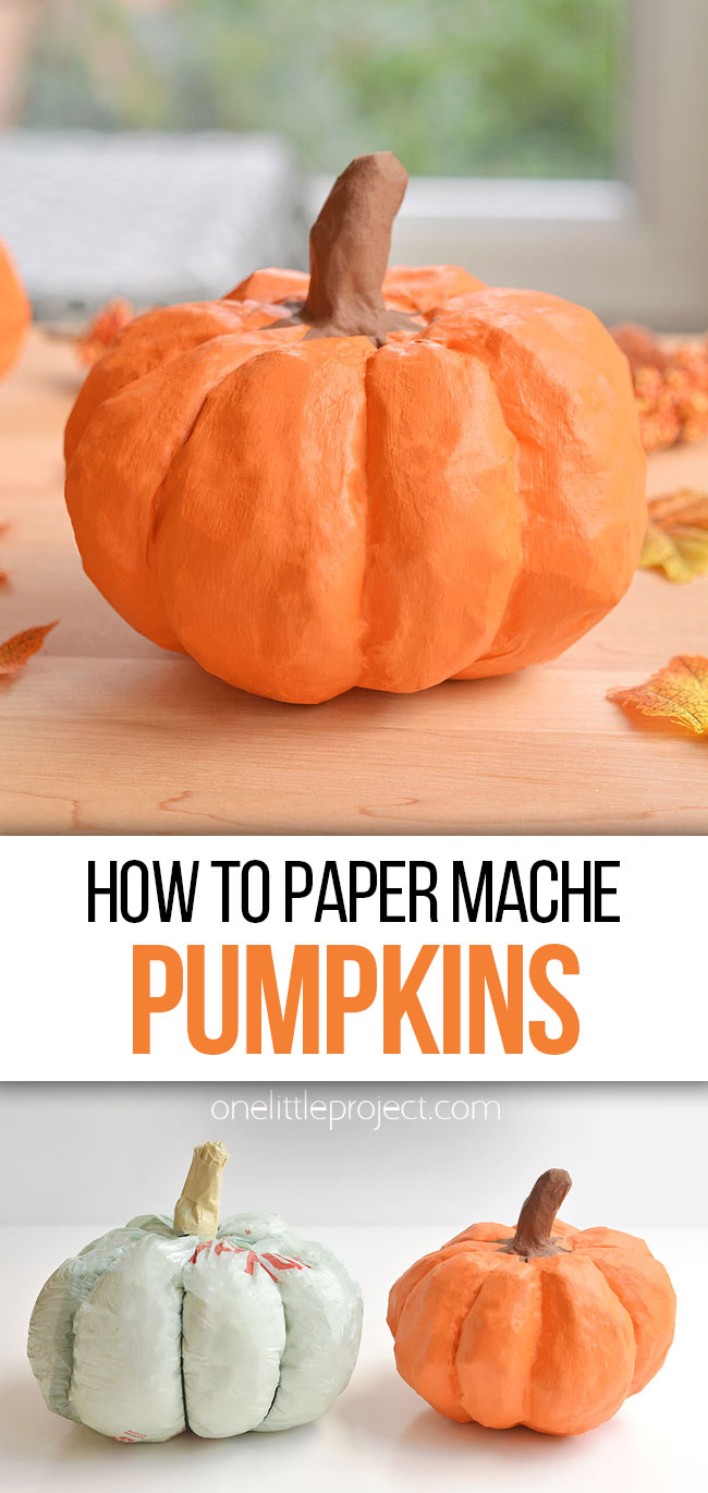 Pin image for DIY paper mache pumpkins