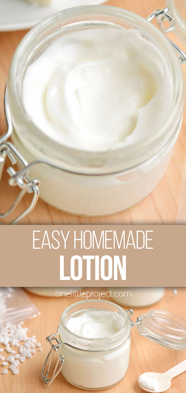 Easy homemade lotion in a jar