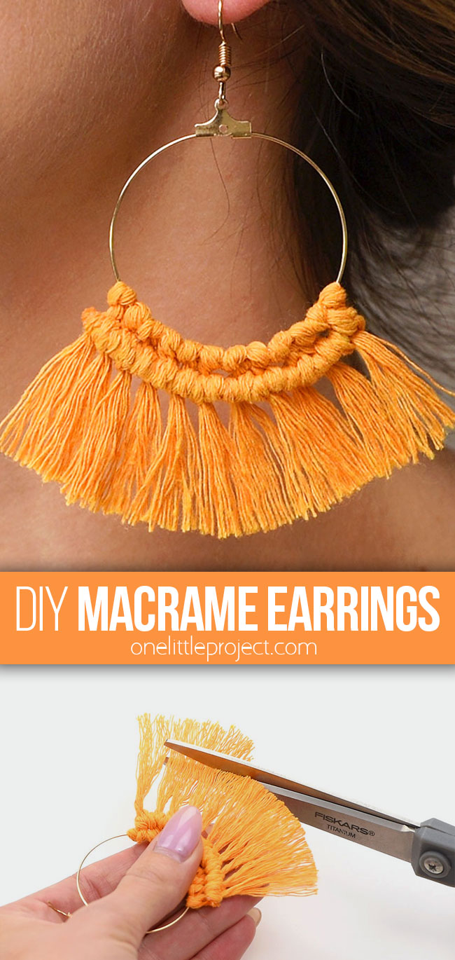 DIY macrame earrings 