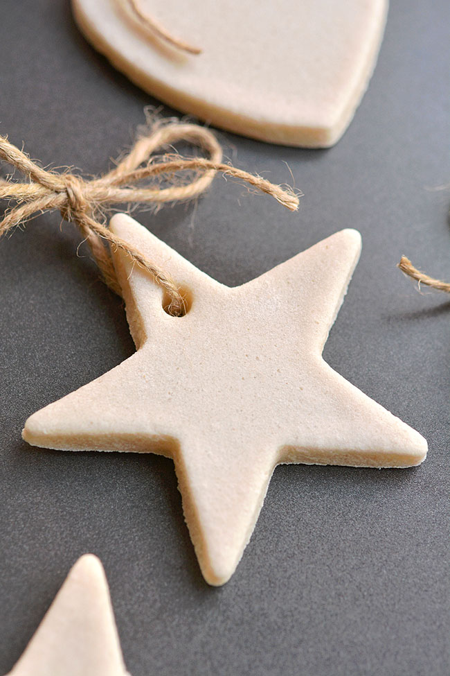 Salt dough recipe made into a star ornament