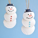 DIY Snowman Seashell Ornaments