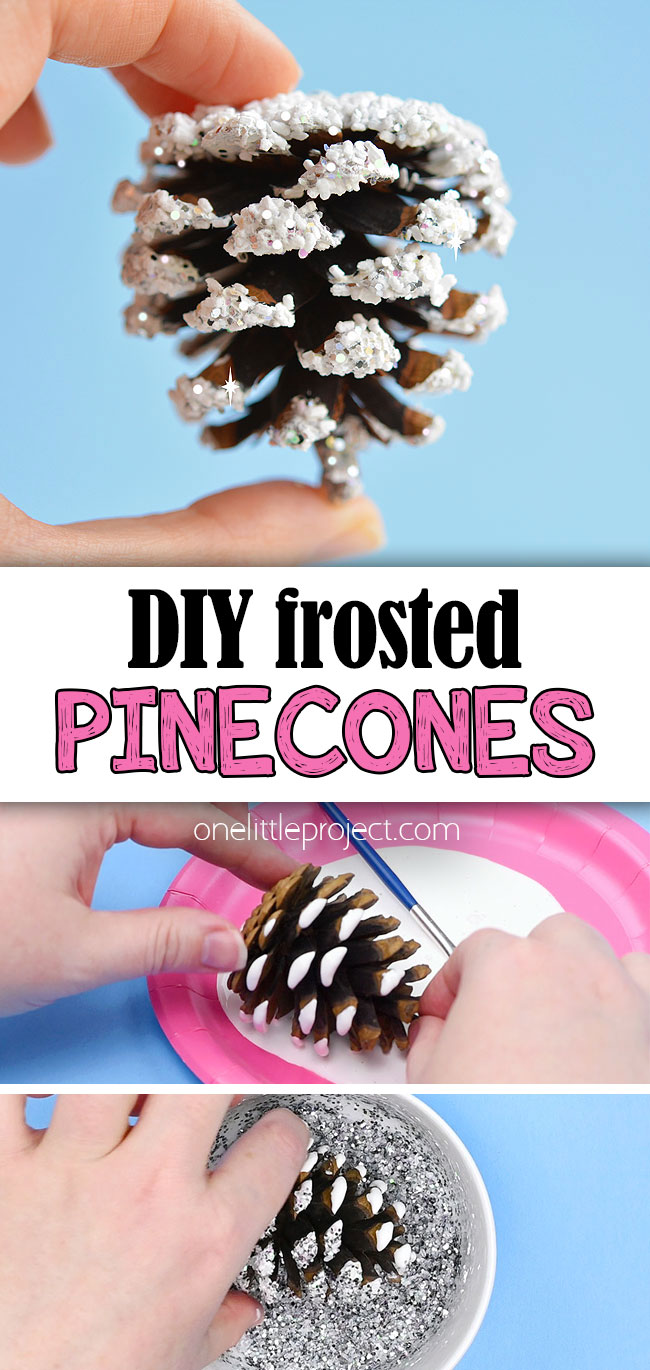 Snow covered pinecones tutorial