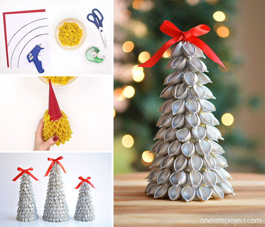 How to make a pasta noodle Christmas tree