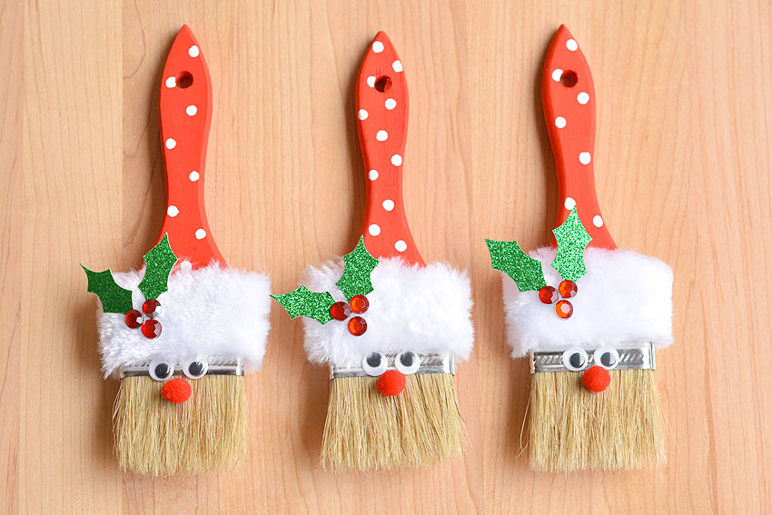 Paint Brush Santa Craft | DIY Santa Paintbrush Ornament