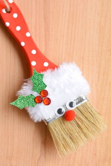 Paint Brush Santa Craft | DIY Santa Paintbrush Ornament
