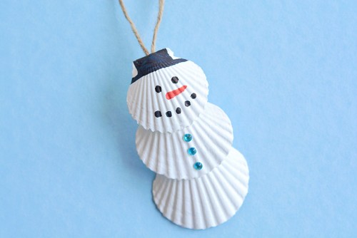 Seashell Snowman Ornaments